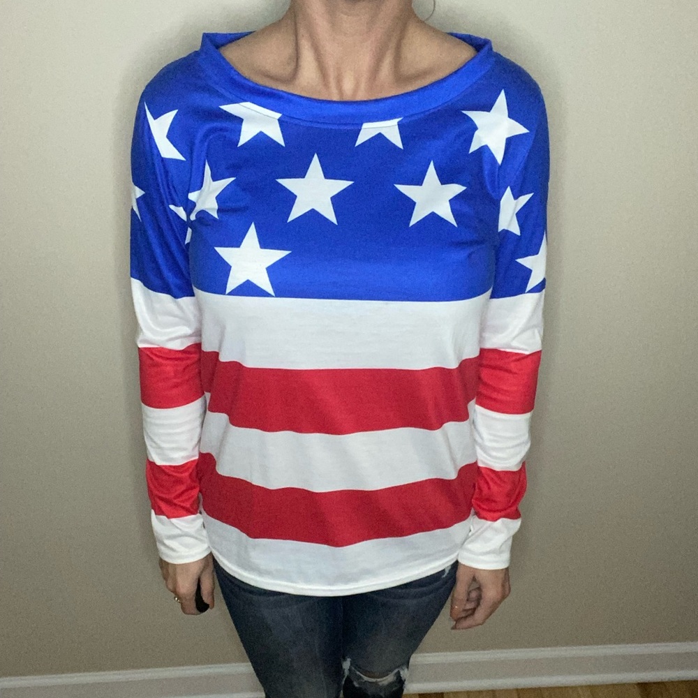 Junior size large American flag long sleeve